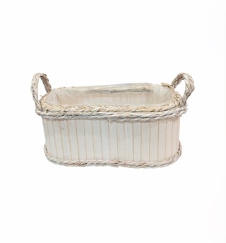 Osłonka drewniana z folią 34 cm – biała