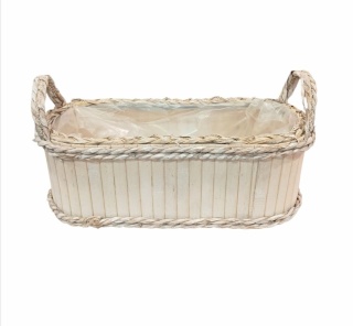 Osłonka drewniana z folią 40 cm – biała