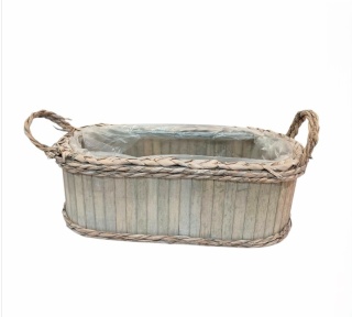 Osłonka drewniana z folią 40 cm – szara