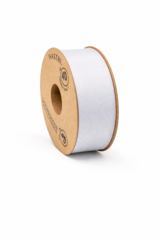 RECYCLED PET RIBBON 40mm 20m LIGHT SILVER
