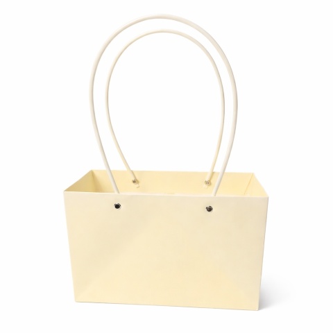 Torebka na kwiaty z rączką – 22×10×13 cm, żółta