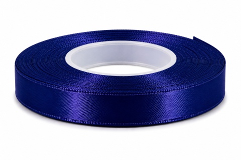 Wstążka satynowa – 12 mm × 32 m (35y), satyna, kolor: ciemnoniebieski