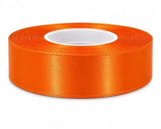 Wstążka satynowa – 25 mm × 32 m (35y), satyna, kolor: pomarańczowy