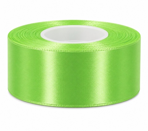 Wstążka satynowa – 38 mm × 32 m (35y), satyna, kolor: zielony