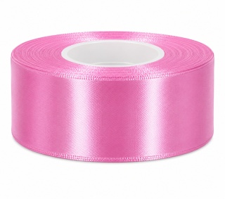 Wstążka satynowa – 38 mm × 32 m (35y), satyna, kolor: jasny róż