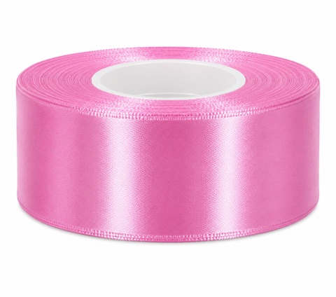 Wstążka satynowa – 38 mm × 32 m (35y), satyna, kolor: jasny róż