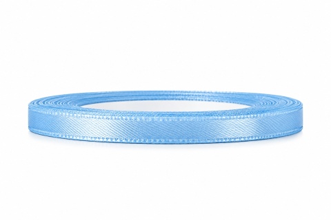 Wstążka satynowa – 6 mm × 32 m (35y), satyna, kolor: jasnoniebieski