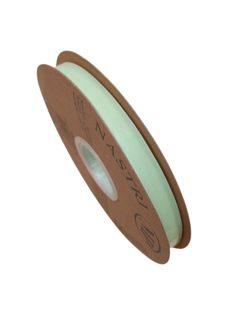 Wstążka szyfon włoski ORGANDY RIBBON 10mmx50m, LIME