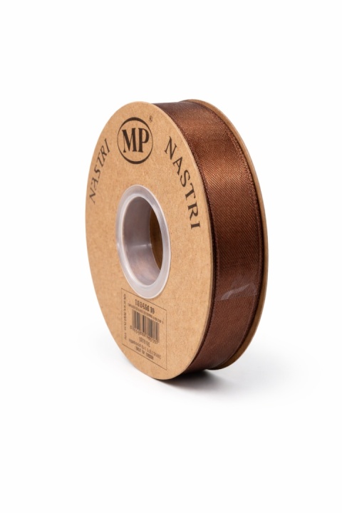 Wstążka włoska LIGHT DOUBLE SATIN 1,5cm 50m DARK BROWN