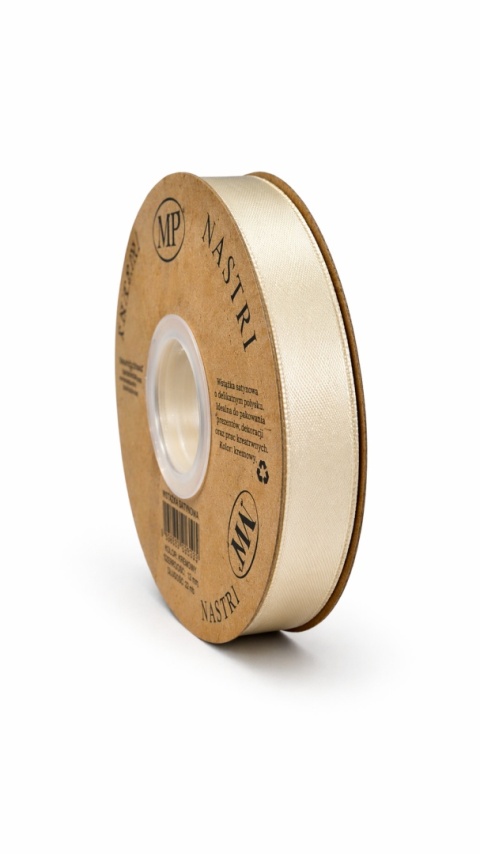 Wstążka włoska LIGHT DOUBLE SATIN 1,5cm 50m CREAM