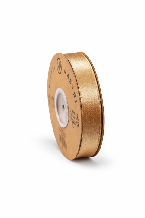 Italská stuha SVĚTLOMET DVOUBLE SATIN 1,5cm 50m DARK GOLD