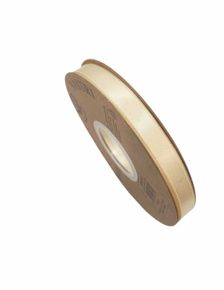 Wstążka włoska LIGHT DOUBLE SATIN 1cm 50m CREAM
