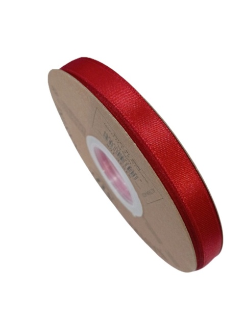 Wstążka włoska LIGHT DOUBLE SATIN 1cm 50m TRUE RED