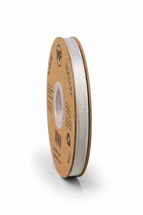 Wstążka włoska LIGHT DOUBLE SATIN 6mm 50m WHITE