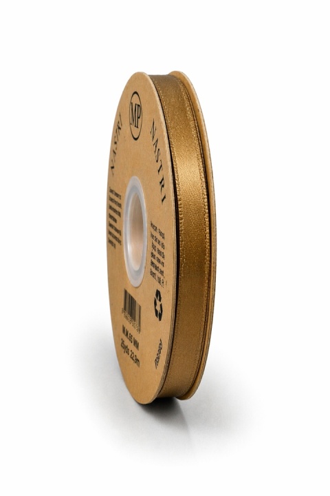Wstążka włoska LIGHT DOUBLE SATIN 6mm 50m DARK GOLD