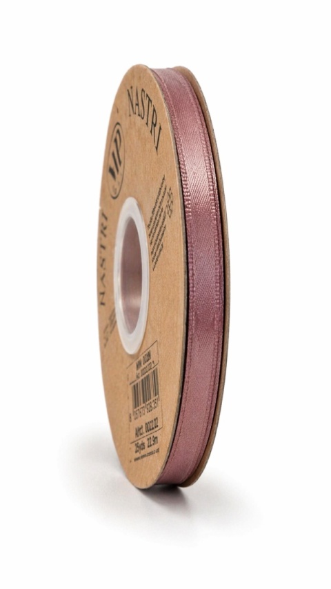 Wstążka włoska LIGHT DOUBLE SATIN 6mm 50m DARK PINK