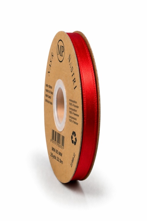 Wstążka włoska LIGHT DOUBLE SATIN 6mm 50m RED