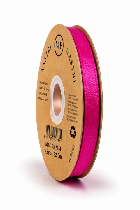 Wstążka włoska LIGHT DOUBLE SATIN 6mm 50m FUCHSIA