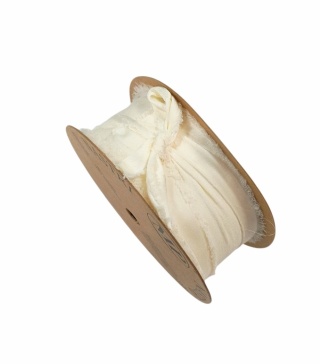 Wstążka włoski atłas 3,5cm x 10m NASTRO PIGALLE WHITE