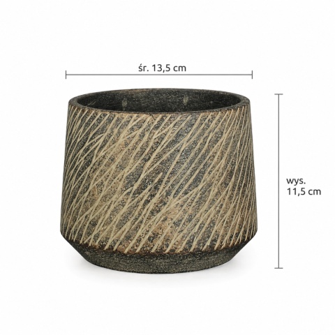 Doniczka Camino – wys. 11,5cm x śr. 13,5cm, ciemnobrązowa