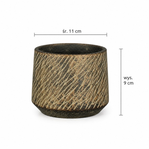 Doniczka Camino – wys. 9cm x śr. 11cm, ciemnobrązowa