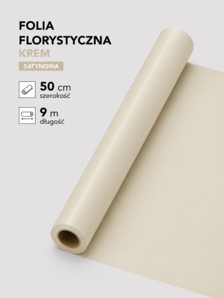 FOLIA SATYNOWA KREM 9M X 50CM