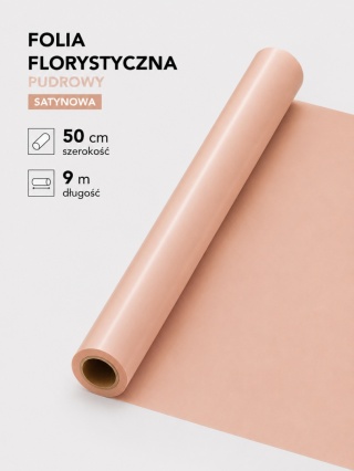 Folia florystyczna satynowa - 50cm x 9m, różowy kryształ