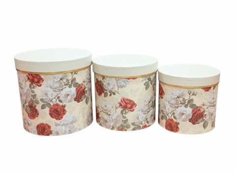 Kvetinový box kpl 3 kusy - 19,5x19 cm, ruže