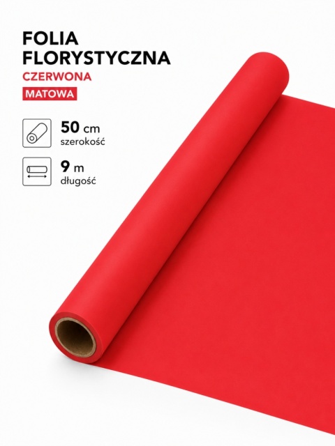 Kvetinárstvo film matt - 50cm x 9m, červená