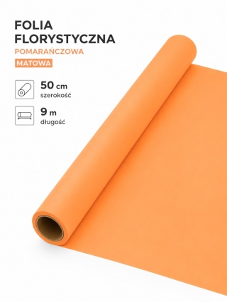 Folia florystyczna matowa - 50cm x 9m, brzoskwinia