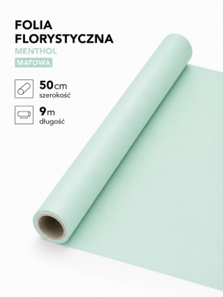 Folia florystyczna matowa – 50cm x 9m, menthol