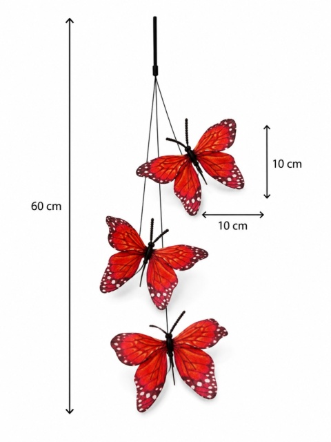 Gałązki z motylami - gałązka, 60cm, pomarańcz
