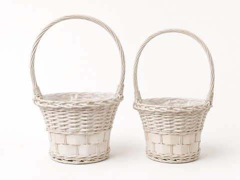 Kosz wiklinowy kpl 2 szt 50 x 30 cm, biały