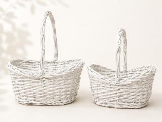 Košík kpl 2 kusy 37 x 18 cm, biela