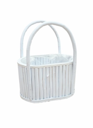 Basket dřevěná taška 24 x 15 cm, bílá