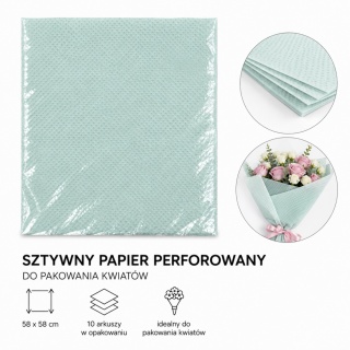Sztywny papier perforowany do pakowania op. 10szt - 58 x 58 cm, szławiowy