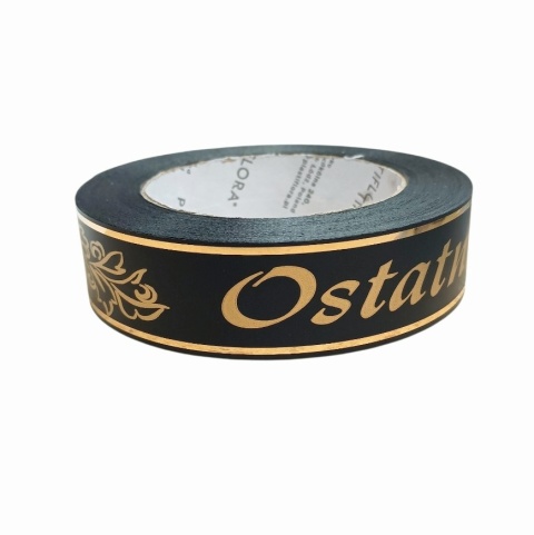 Wstążka pogrzebowa Ostatnie Pożegnanie szer.3 cm, dł.45 m, czarny