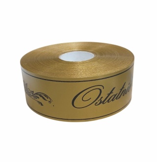 Wstążka pogrzebowa Ostatnie pożegnanie szer.5 cm, dł.100 m, złoty