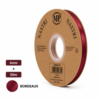 Italská stuha SVĚTLOMET DVOUBLE SATIN 0,6cm 50m BORDEAUX