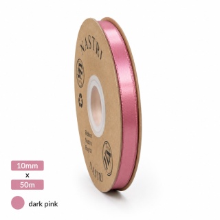 Italská stuha SVĚTLOMET DVOUBLE SATIN 1cm 50m DARK PINK