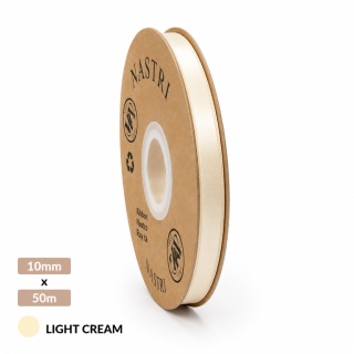 Talianska stuha LIGHT DOUBLE SATIN 1cm 50m Svetelný krém