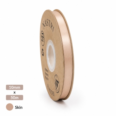 Wstążka włoska LIGHT DOUBLE SATIN 1cm 50m SKIN