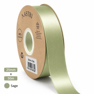 Italská stuha SVĚTLOMET DVOUBLE SATIN 25mm 50m Sage