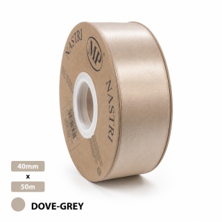 Italská stuha SVĚTLOMET DVOUBLE SATIN 4cm 50m DOVE-GREY
