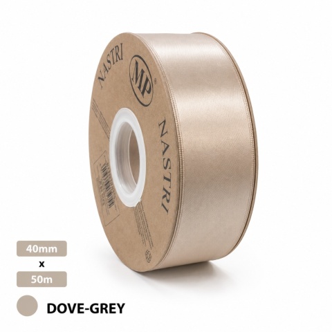 Wstążka włoska LIGHT DOUBLE SATIN 4cm 50m DOVE-GREY