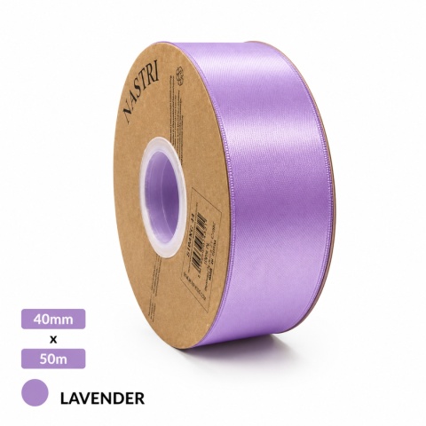 Wstążka włoska LIGHT DOUBLE SATIN 4cm 50m LAVENDER
