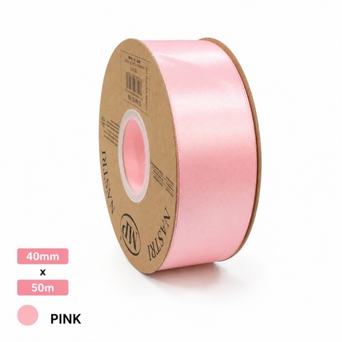 Italská stuha SVĚTLOMET DVOUBLE SATIN 4cm 50m PINK
