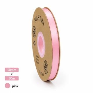Italská stuha SVĚTLIVÁ DVOUBLE SKIN 1cm 50m PINK