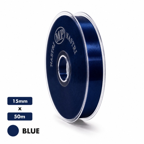 Italská stuha NASTRO TAFT 1.5cm 50m BLUE