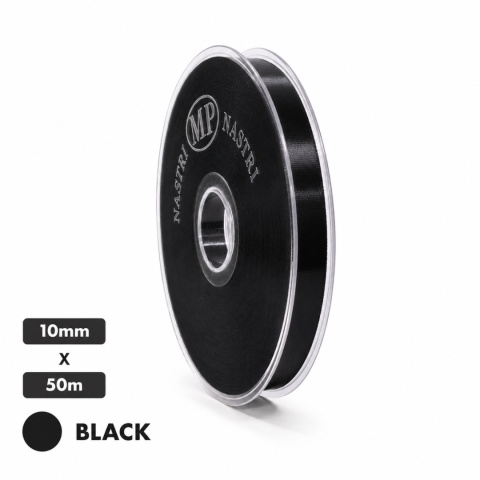 Wstążka włoska NASTRO TAFT 1cm 50m BLACK